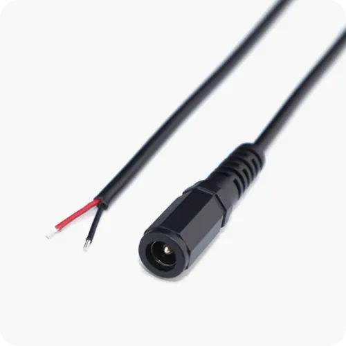 0.7mm ID, 2.35mm OD Jack to Wire Leads Flat Unshielded
