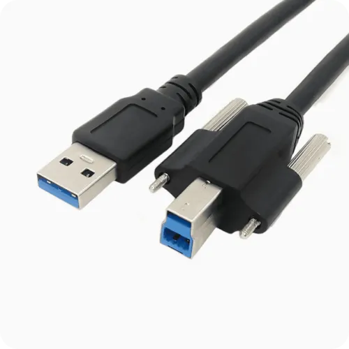 USB A to USB B mounted cable