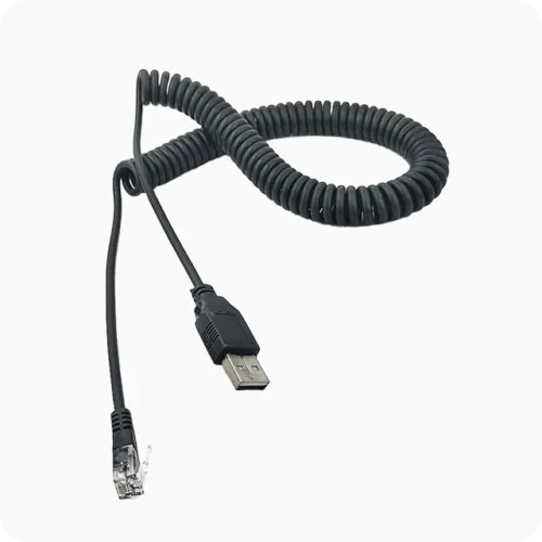 USB to RJ45 coiled cable